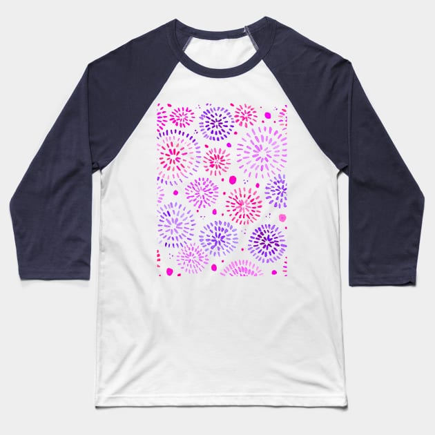 Abstract watercolor sparkles – purple and pink Baseball T-Shirt by wackapacka
